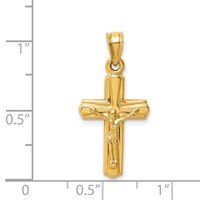 14K Yellow Gold Crucifix Reversible to Cross Pendant view 3