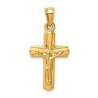 14K Yellow Gold Crucifix Reversible to Cross Pendant view 1