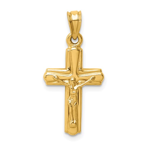 14K Yellow Gold Crucifix Reversible to Cross Pendant