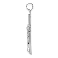 14K White Gold Polished Crucifix Pendant view 2