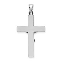 14K White Gold Polished Crucifix Pendant view 3