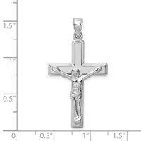 14K White Gold Polished Crucifix Pendant view 4