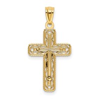14K Two-tone Polished Crucifix Pendant view 3