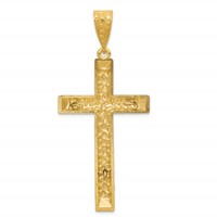 14K Two-tone Diamond-cut Crucifix Pendant view 4