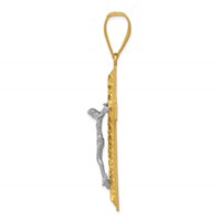 14K Two-tone Diamond-cut Crucifix Pendant view 2