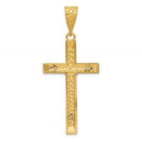 14K Two-tone Diamond-cut Crucifix Pendant view 4
