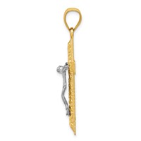 14K Two-tone Diamond Cut Crucifix Pendant view 2