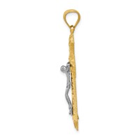 14K Two-tone Diamond-cut Passion Crucifix Pendant view 2