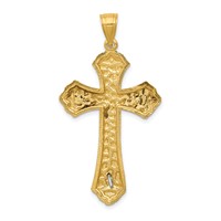14K Two-tone Diamond-cut Passion Crucifix Pendant view 4