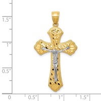 14K Two-tone Diamond-cut Passion Crucifix Pendant view 3