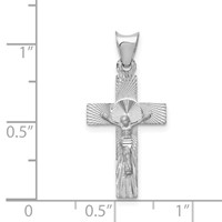 14K White Gold Crucifix Pendant view 3