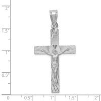 14K White Gold Crucifix Pendant view 3