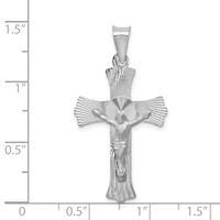 14K White Gold Crucifix Pendant view 3