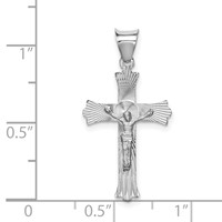 14K White Gold Crucifix Pendant view 3