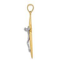 14K Two-tone Diamond-cut Latin Crucifix Pendant view 2