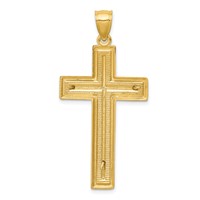 14K Two-tone Diamond-cut Latin Crucifix Pendant view 4