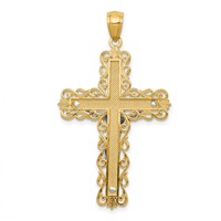 14K Two-tone Crucifix Pendant view 4