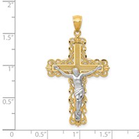 14K Two-tone Crucifix Pendant view 3