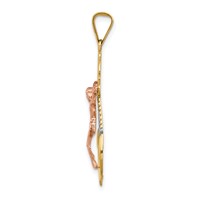 14K Tri-Color Mariner Crucifix Pendant view 2
