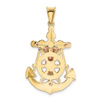 14K Tri-Color Mariner Crucifix Pendant view 3