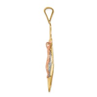 14K Tri-Color Mariner Crucifix Pendant view 2