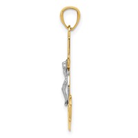 14K and White Rhodium Polished Mariners Crucifix Pendant view 2