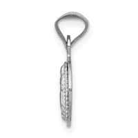 14K White Gold Polished Diamond-cut Semi-solid Our Lady of Guadalupe Round Pendant view 2