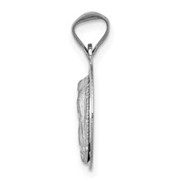 14K White Gold Polished Diamond-cut Semi-solid Our Lady of Guadalupe Round Pendant view 2