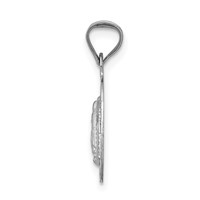 14K White Gold Polished Diamond-cut Semi-solid Our Lady of Guadalupe Oval Pendant view 2