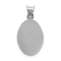14K White Gold Polished Diamond-cut Semi-solid Our Lady of Guadalupe Oval Pendant view 4