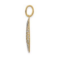 14K Two-Tone Our Lady of Guadalupe Semi-solid Oval Pendant view 2