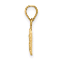 14K Yellow Gold Satin and Diamond-cut Small Our Lady of Guadalupe Pendant view 2