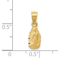 14K Yellow Gold Satin and Diamond-cut Small Our Lady of Guadalupe Pendant view 4