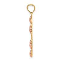 14K Two-Tone Pendant with White Rhodium Our Lady of Guadalupe with Flowers Oval view 2