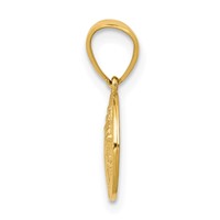 14K Yellow Gold Polished San Benito Medal Solid 2-Sided Small Round Pendant view 2