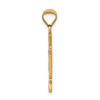 14K and White Rhodium Semi-solid St. Benedict Cross Pendant view 2