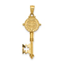14K Polished Solid San Benito 2-Sided Key Pendant view 4