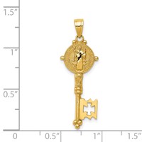 14K Polished Solid San Benito 2-Sided Key Pendant view 3