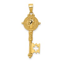 14K Polished Solid San Benito 2-Sided Key Pendant view 1