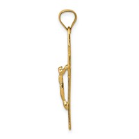 14K Polished San Benito Solid 2-Sided Crucifix Pendant view 2