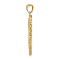 14K and White Rhodium Polished Two-Level Angel Wing Pendant view 2