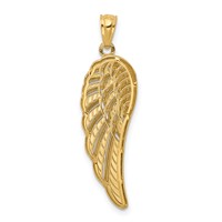 14K and White Rhodium Polished Two-Level Angel Wing Pendant view 4