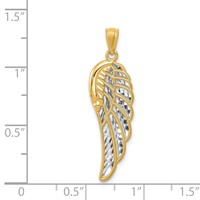 14K and White Rhodium Polished Two-Level Angel Wing Pendant view 3