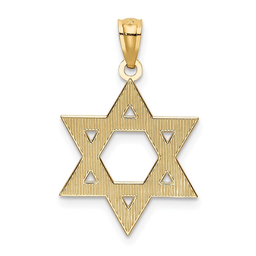 14k Diamond-cut Polished Star of David Pendant (K6374)