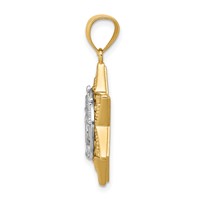 14K Two-Tone Fancy Star of David and Menorah Pendant view 2