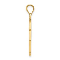 14K Yellow Gold Polished Filigree Hamsa and Evil Eye Pendant view 2