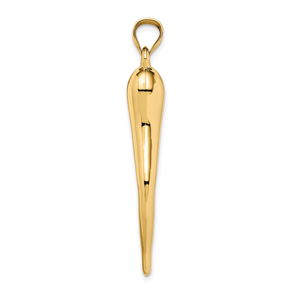 14k Hollow 3D Italian Horn Pendant (K6389)