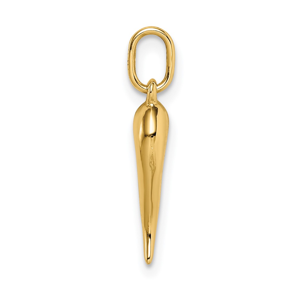 14k Hollow Italian Horn Pendant (K6390)