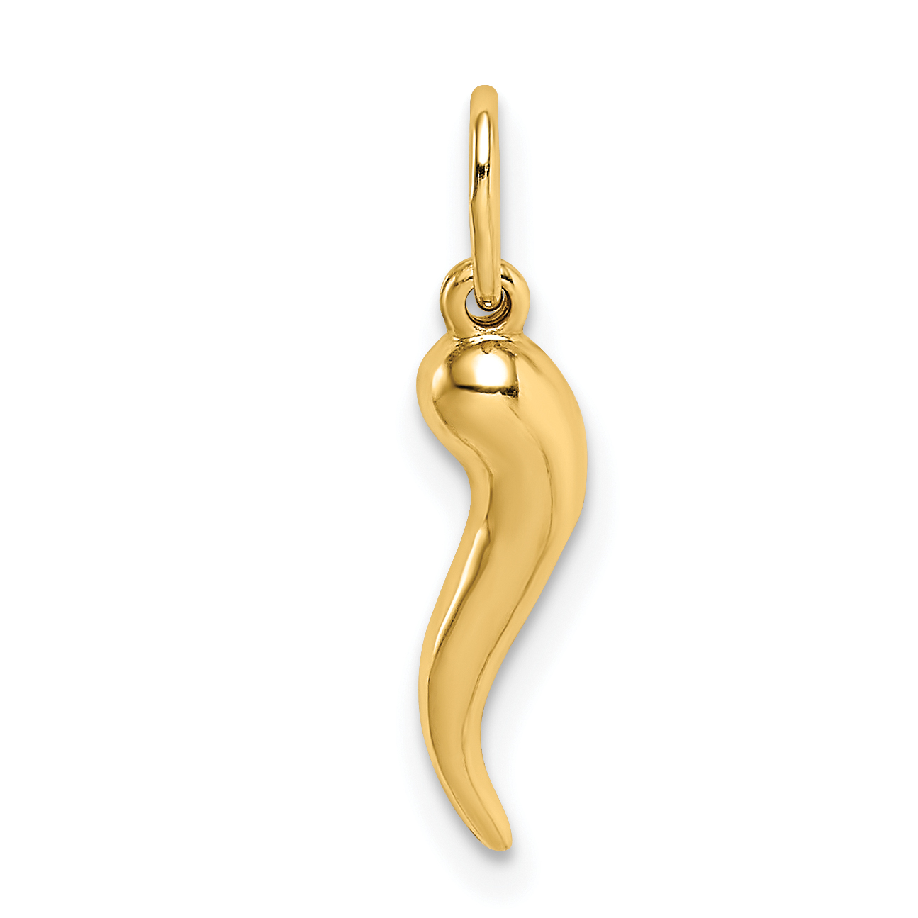 14k Hollow Italian Horn Pendant (K6390)