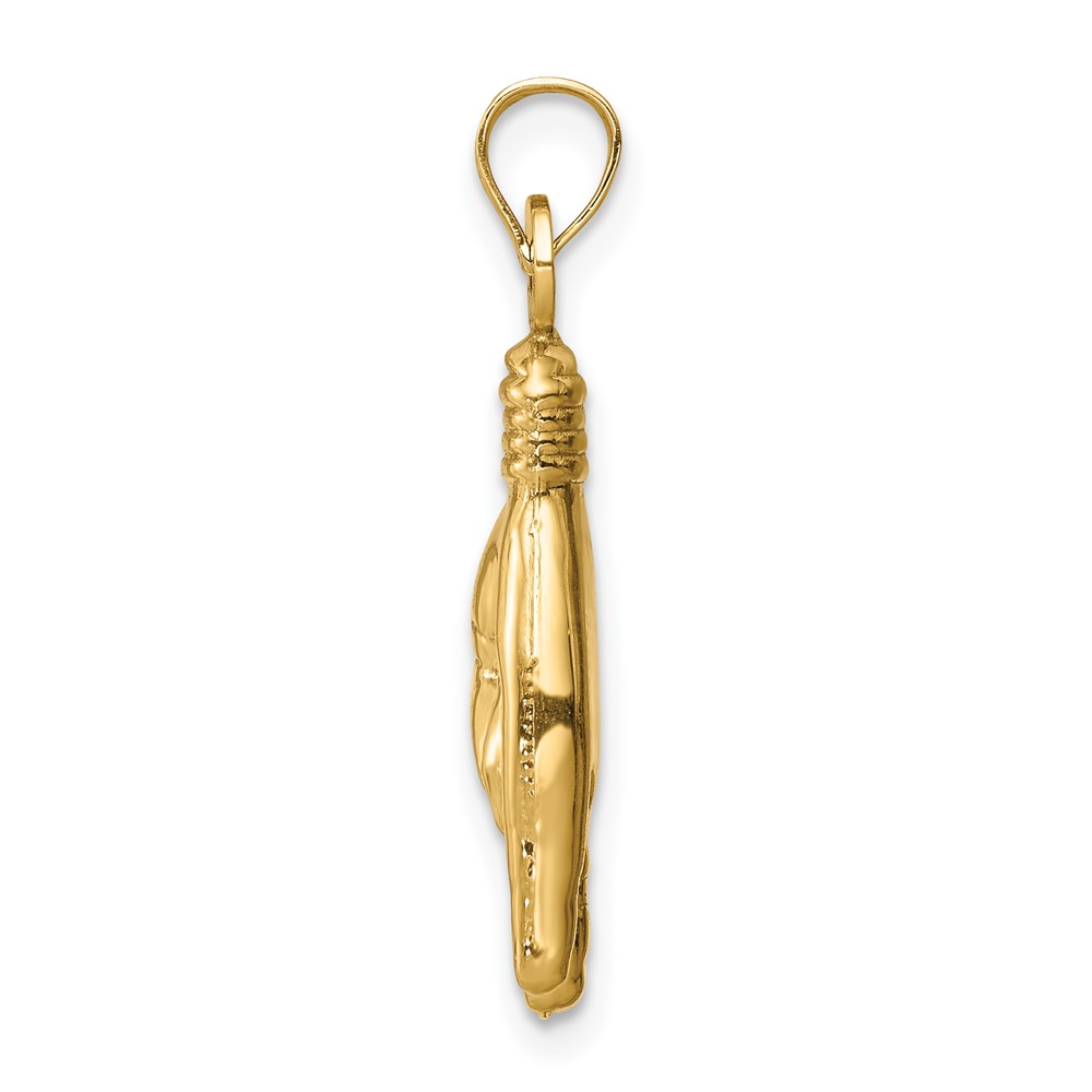 14K 3D Hollow Rock On Sign Charm (K6393)